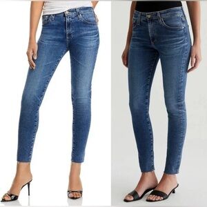 Adriano Goldschmidt The Farrah High-Rise Skinny Ankle Raw Hem Jeans Size 28R